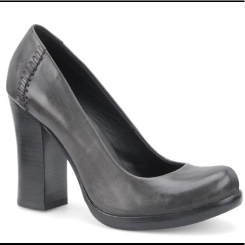 Kork-Ease Simone Carbone Gray Leather High Heel Pump Shoes Women’s Size 8/39